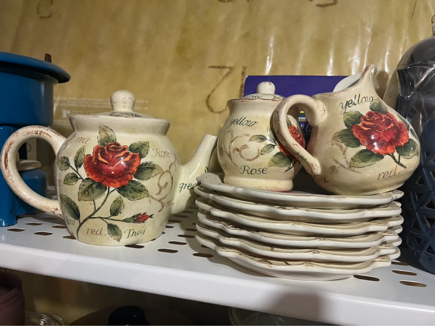 Rose Floral Tea Set with Mugs