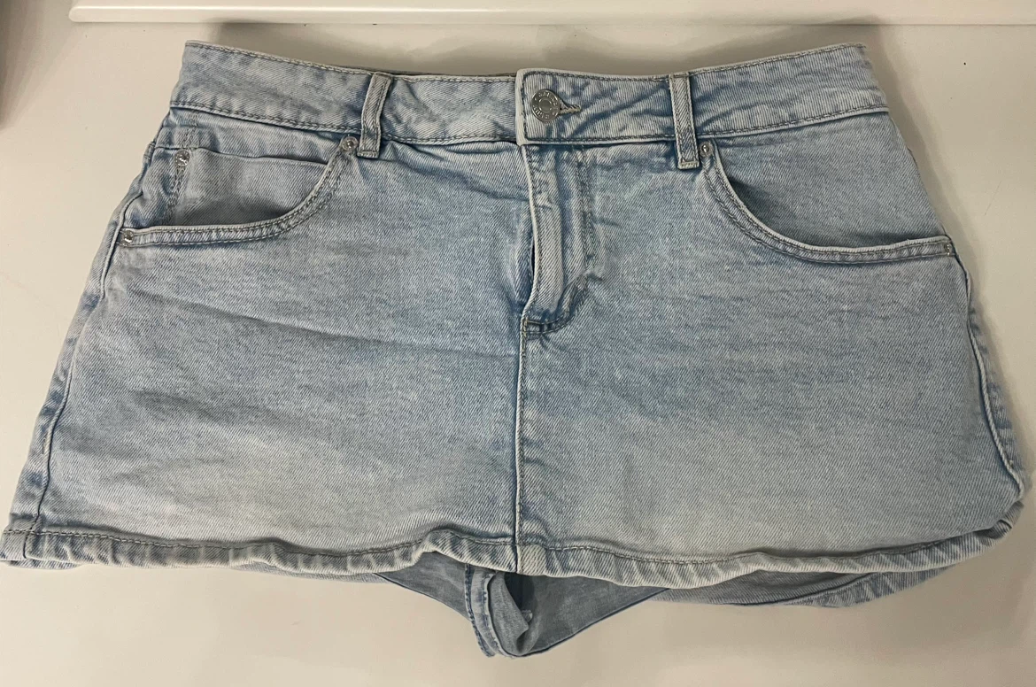 Garage light wash jean skirt