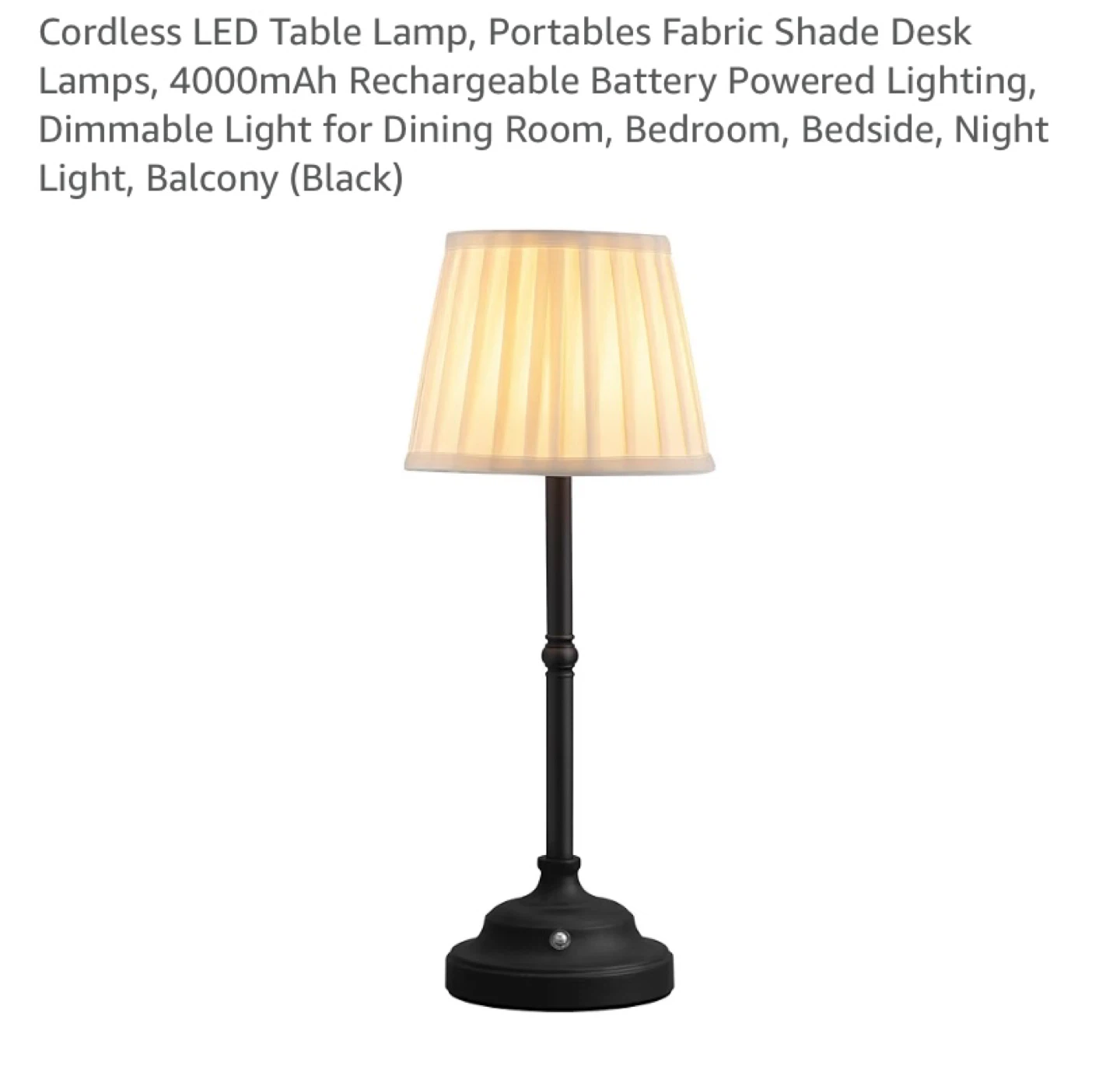 New Cordless LED Table Lamp Fabric Shade