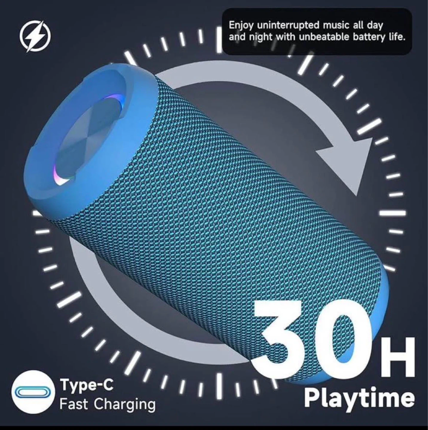 Ortizan 24W Portable Bluetooth Speaker - Blue - photo 4