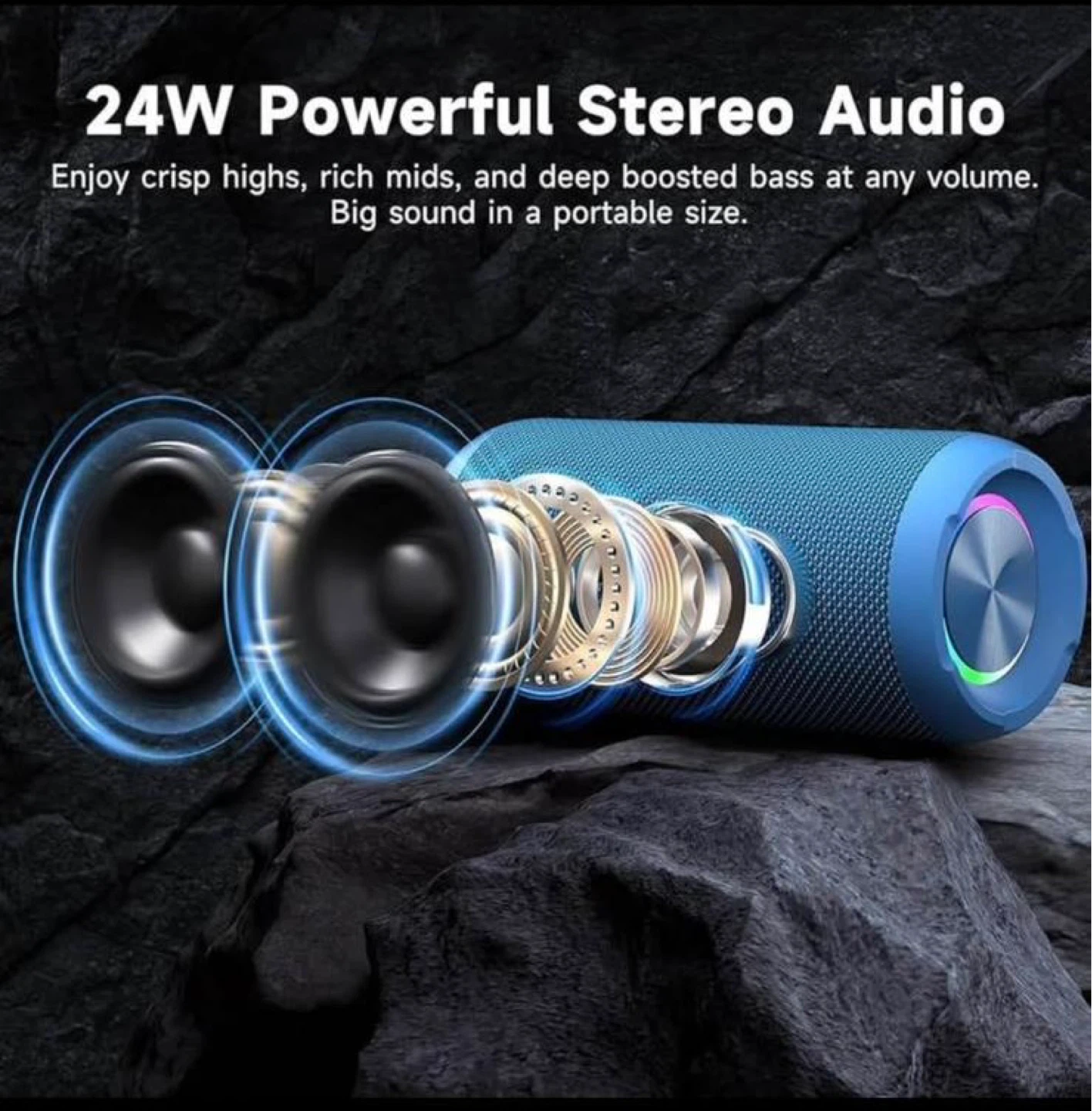 Ortizan 24W Portable Bluetooth Speaker - Blue - photo 2