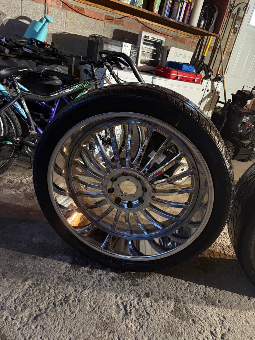 Set of 4 Chrome Rims and Tires - photo 2