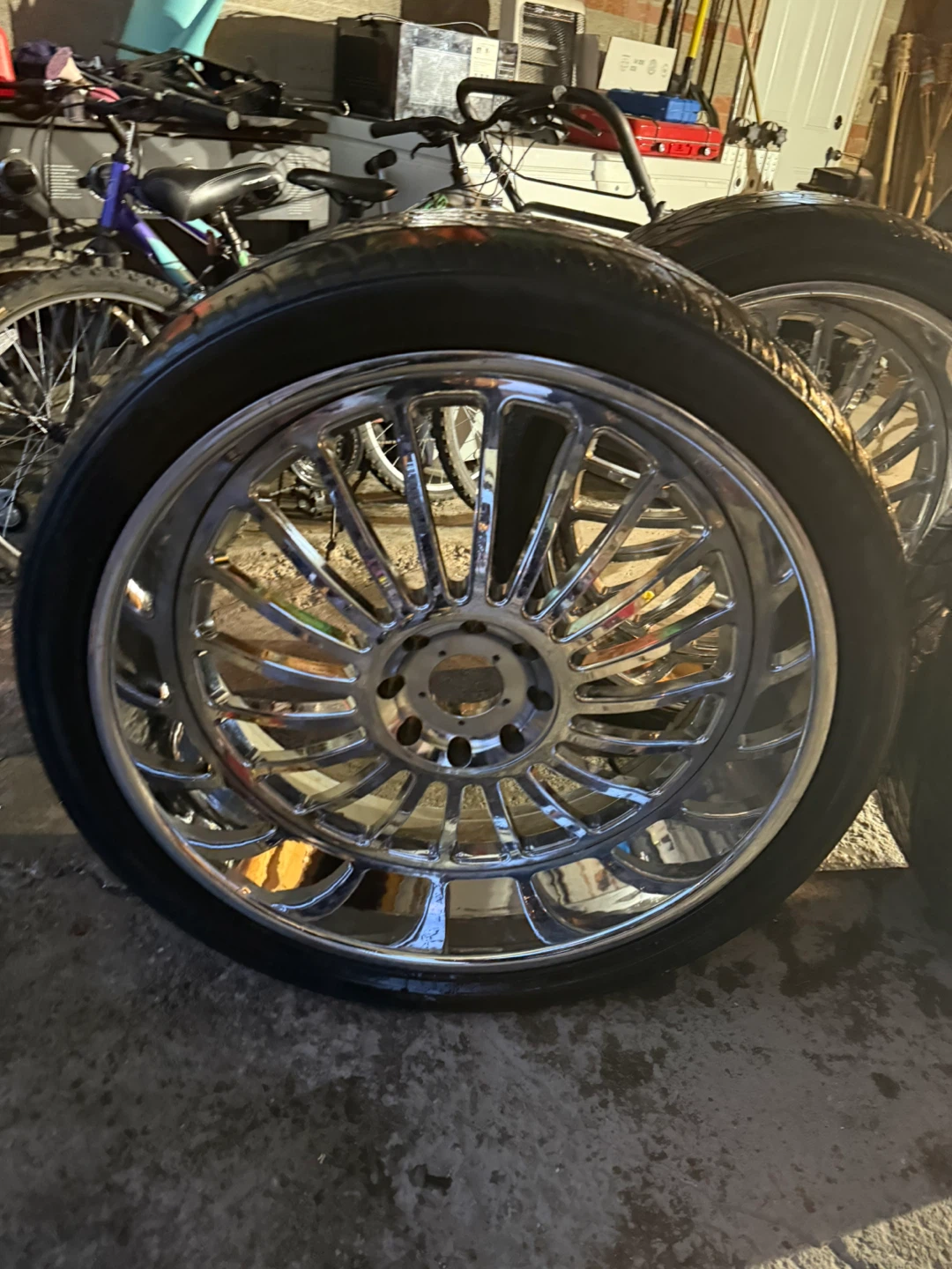 Set of 4 Chrome Rims and Tires - photo 4