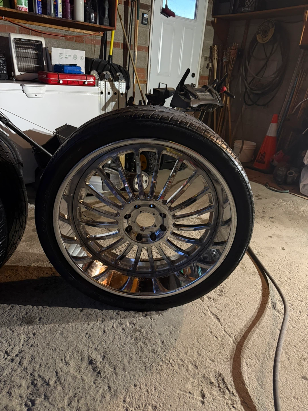 Set of 4 Chrome Rims and Tires - photo 3