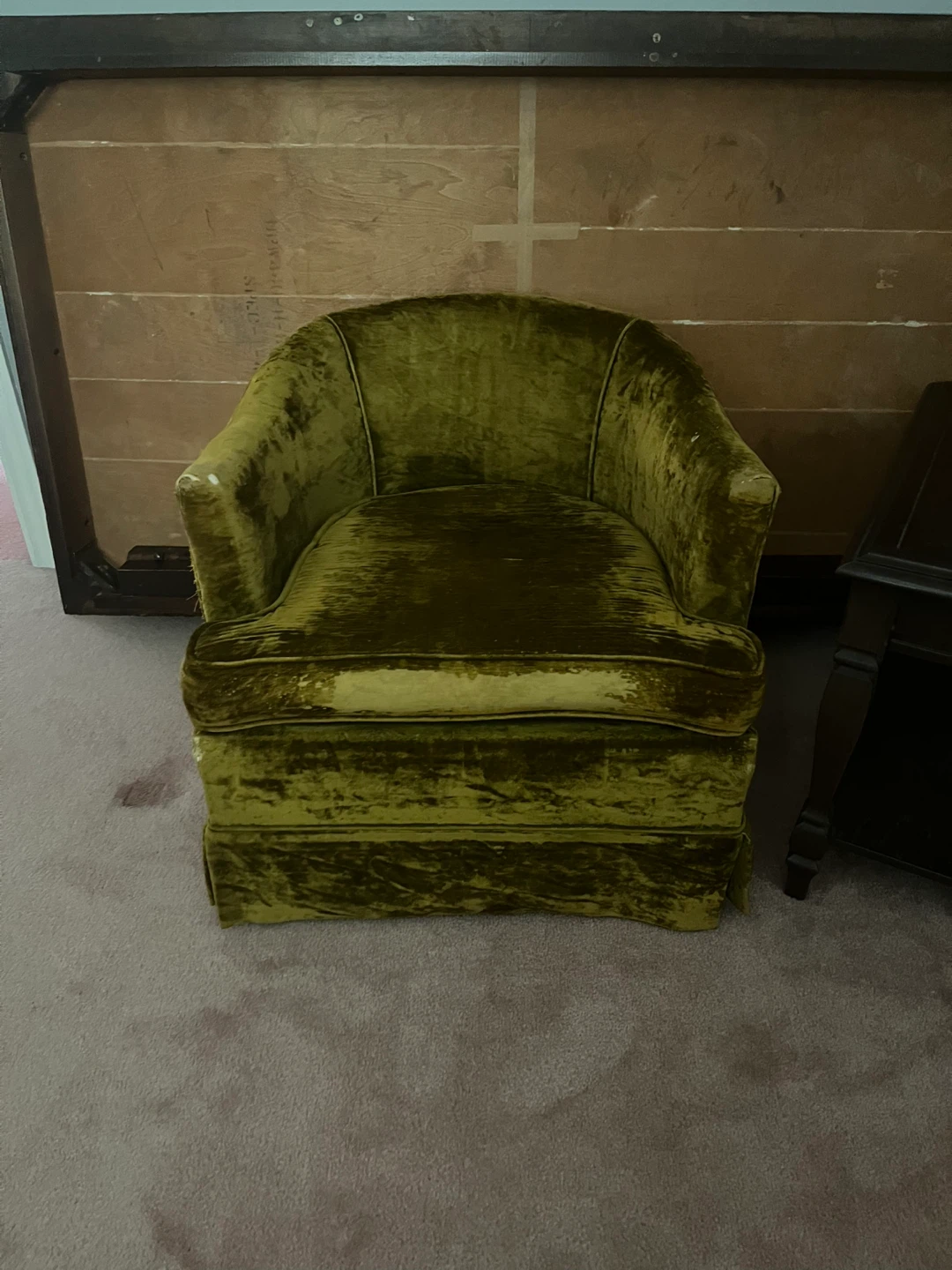 Vintage Green Velvet Armchair