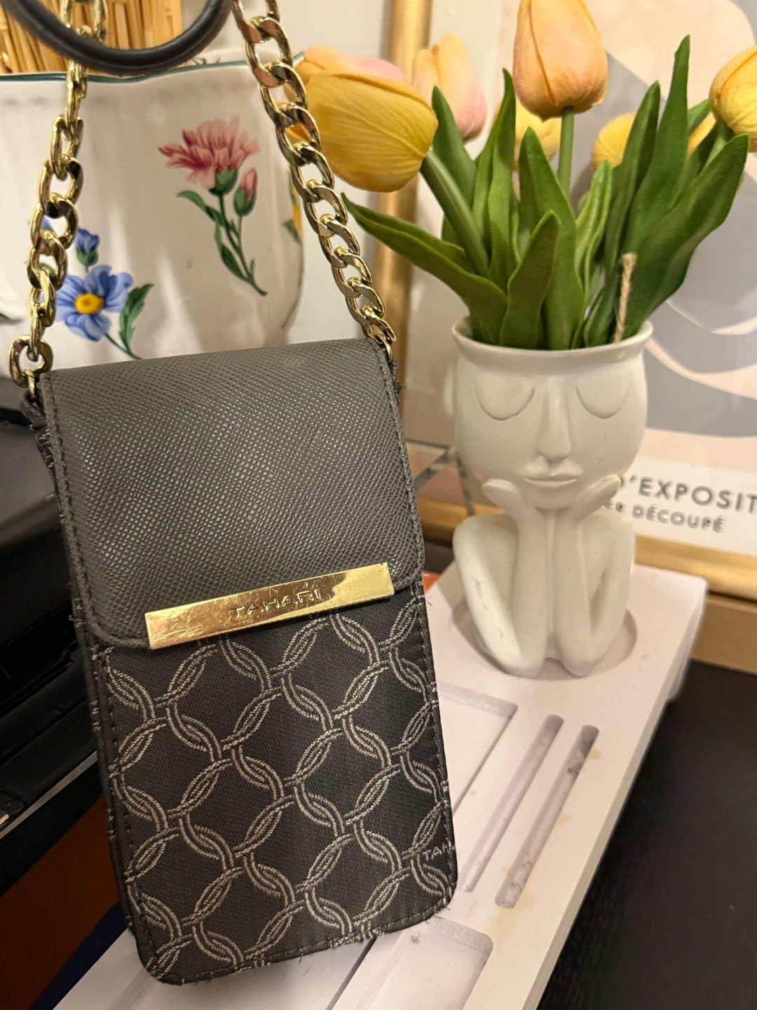 Tahari Phone Crossbody Bag with Chain Strap