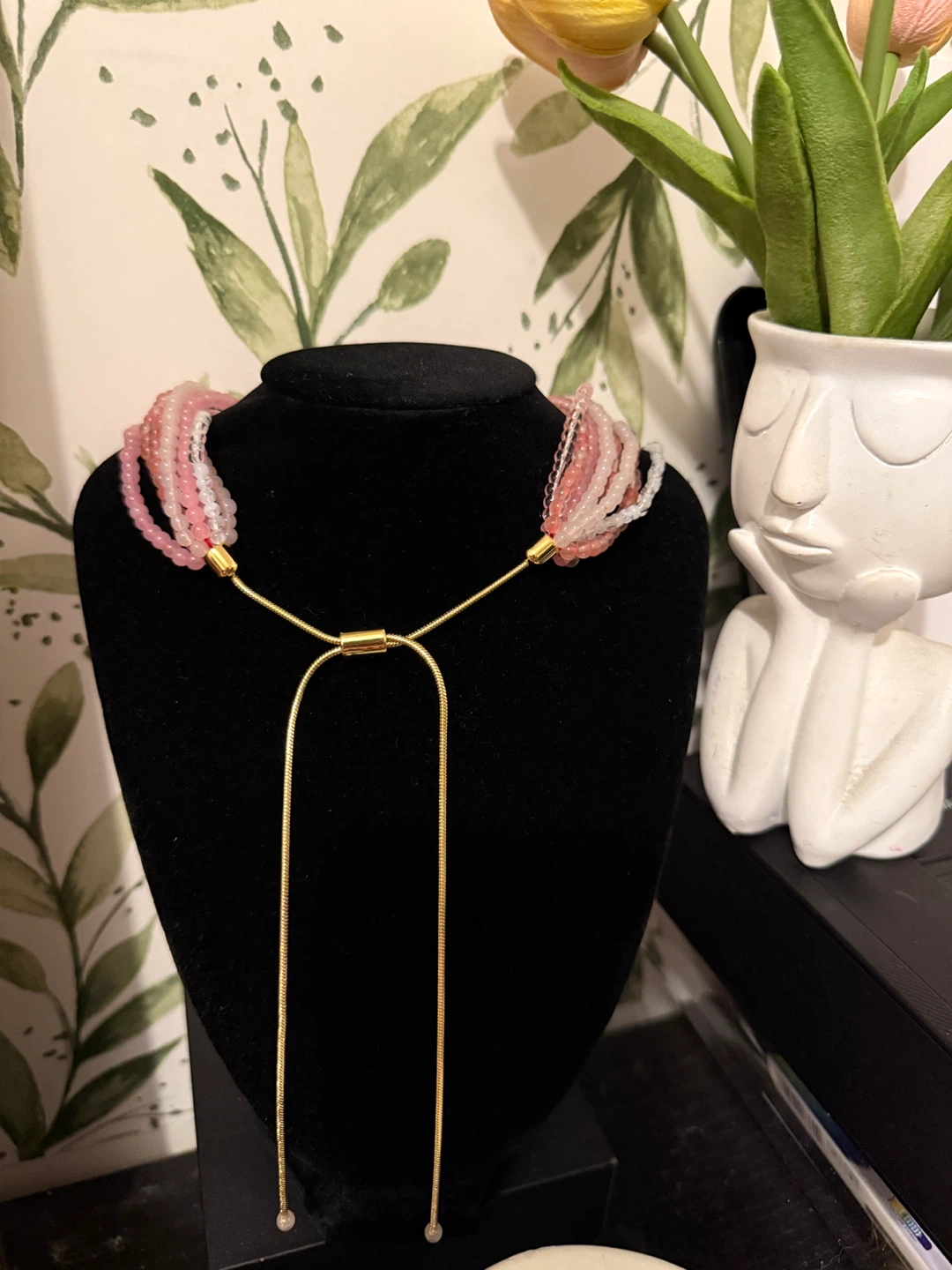 Multi-Strand Pink Beaded Necklace - photo 2