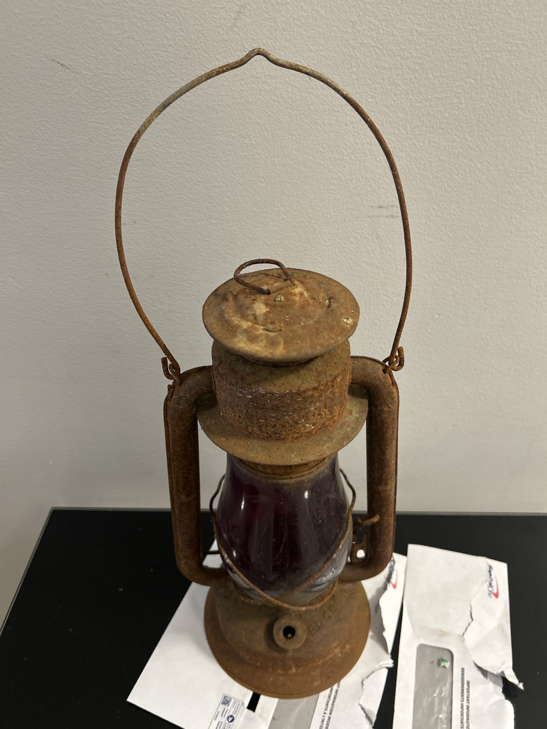 Rustic Red Glass Lantern Needs repair) - photo 3