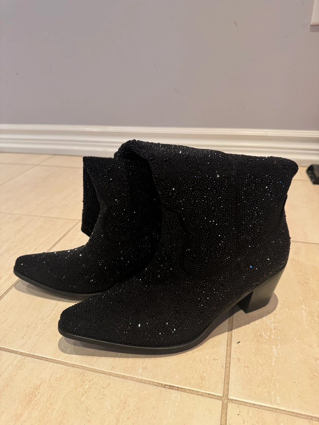 Black Rhinestone Cowboy Boots - photo 5