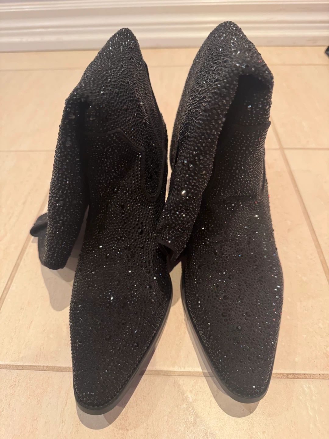 Black Rhinestone Cowboy Boots - photo 2