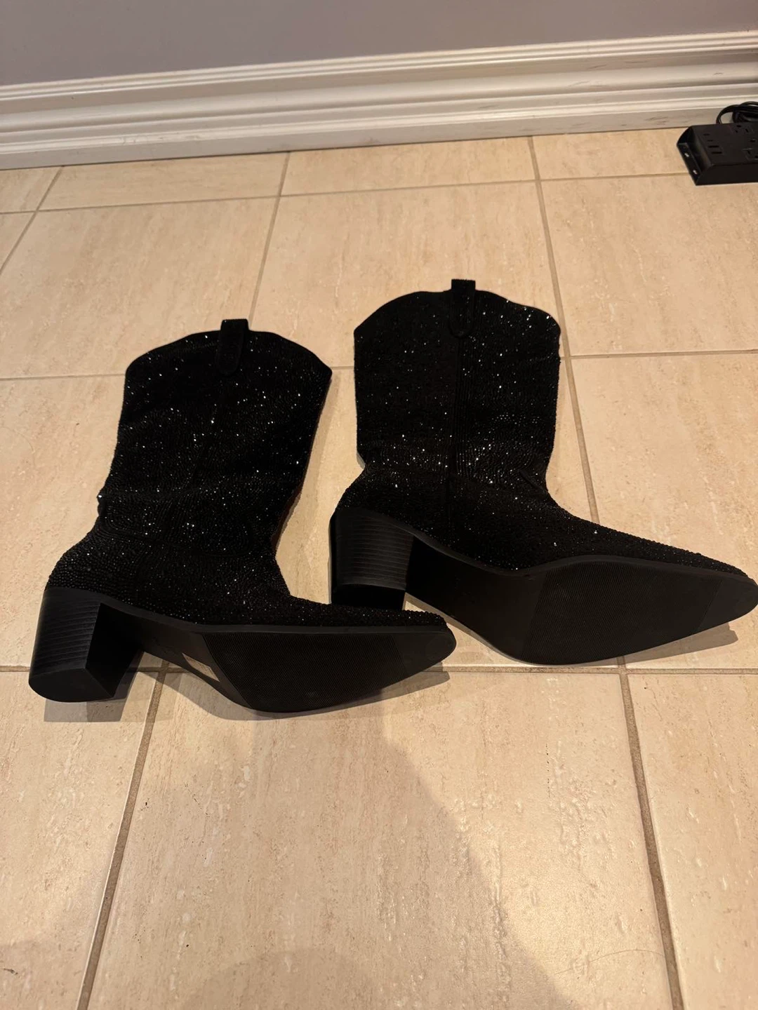 Black Rhinestone Cowboy Boots