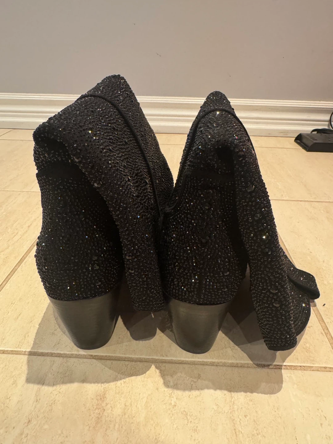 Black Rhinestone Cowboy Boots - photo 4