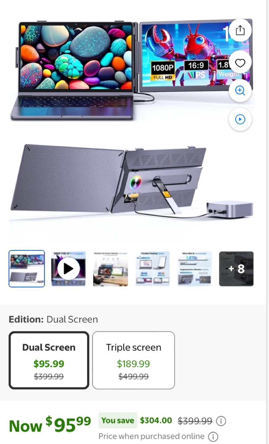 Big Sale-Laptop Monitor 14” USB-C HD Dual Screen Extender - photo 3