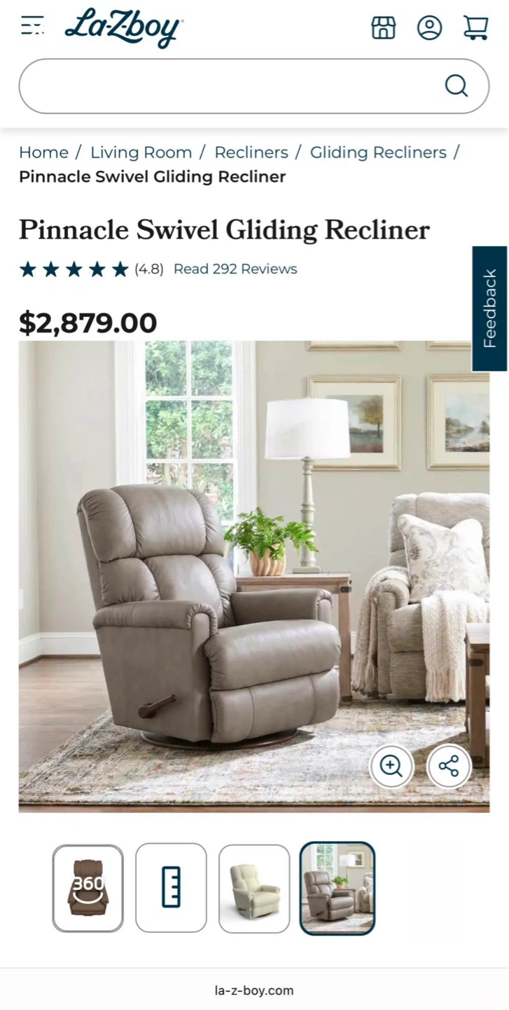 La-Z-Boy Pinnacle Swivel Gliding Recliner obo - photo 2