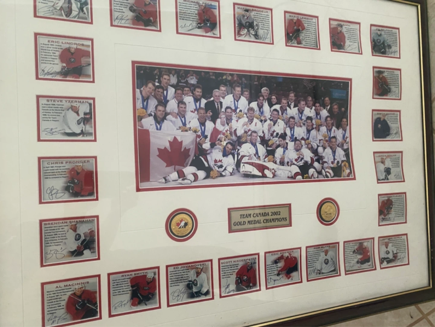 Team Canada 2002 Gold Medal Champions Framed Photo Collage - photo 3