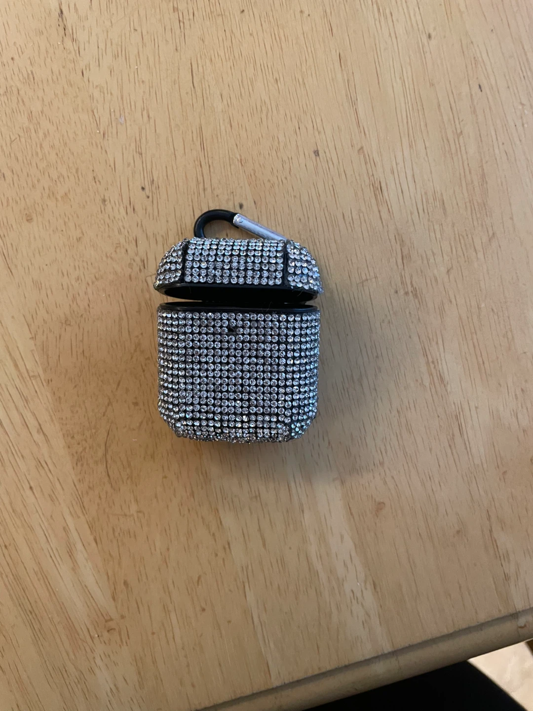 Rhinestone Earbud Case with Carabiner
