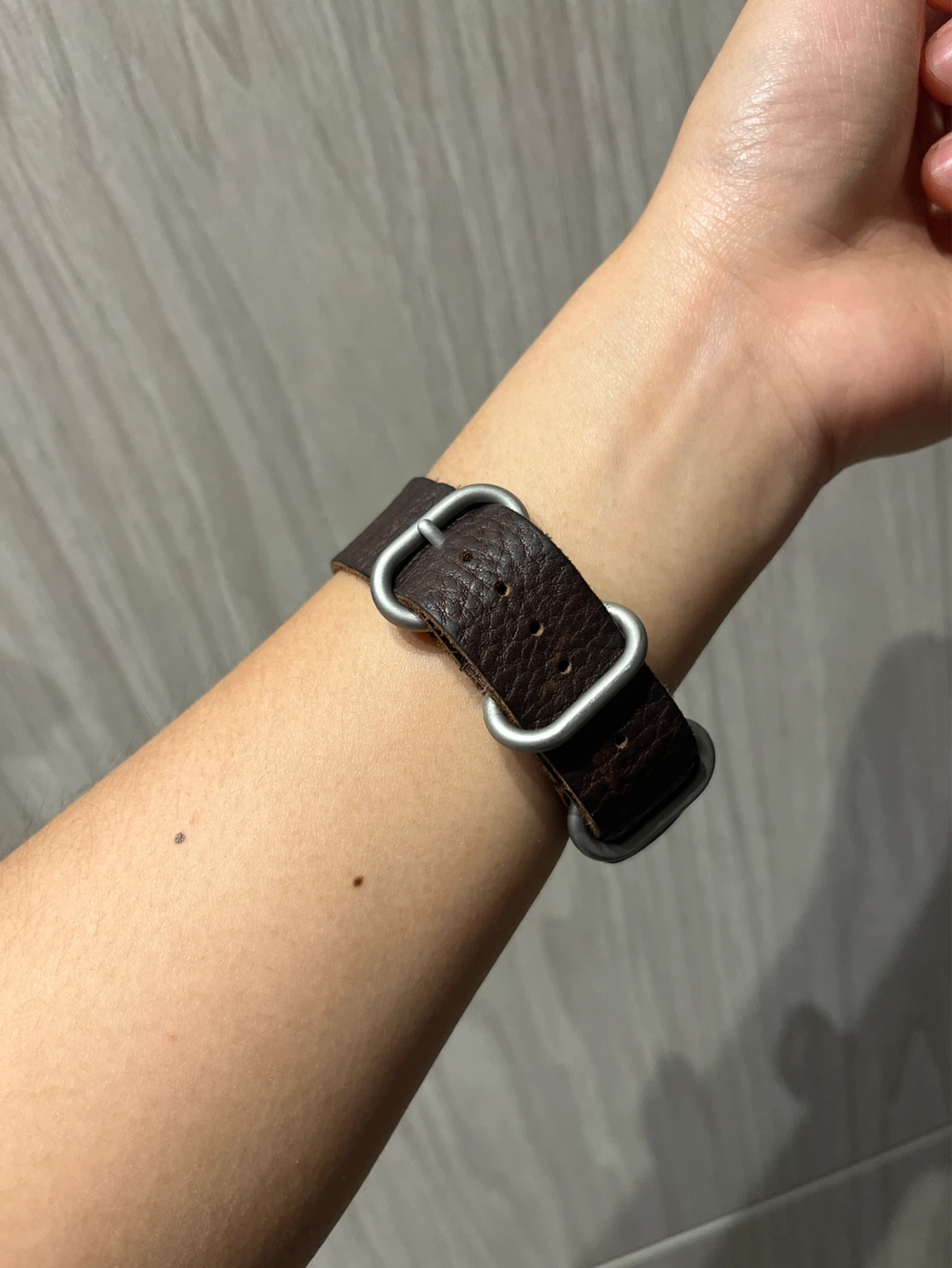 Slip-through Leather Watch Strap - dark brown