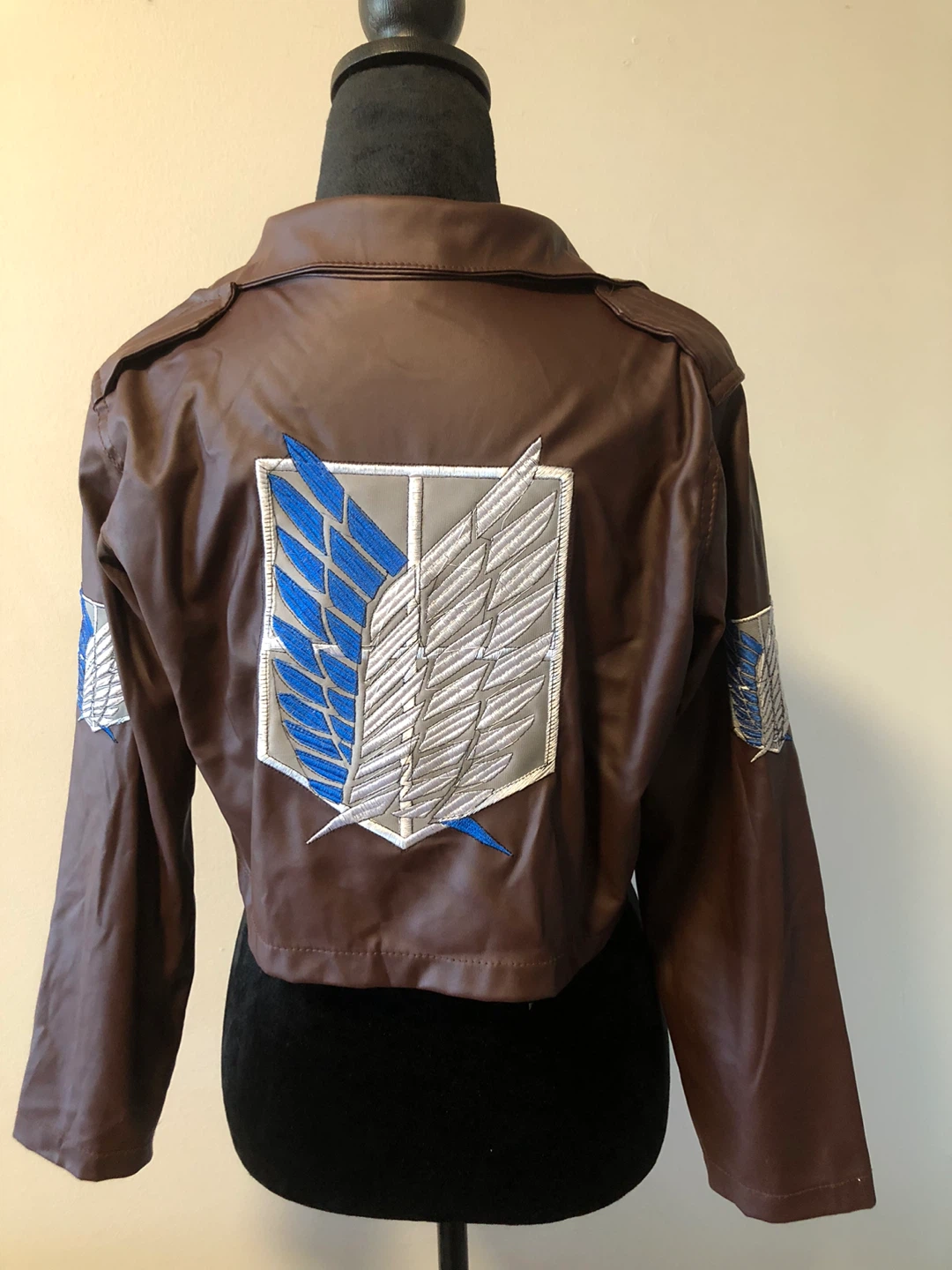 Attack on Titan Brown Jacket with Wings of Freedom Emblem - photo 2