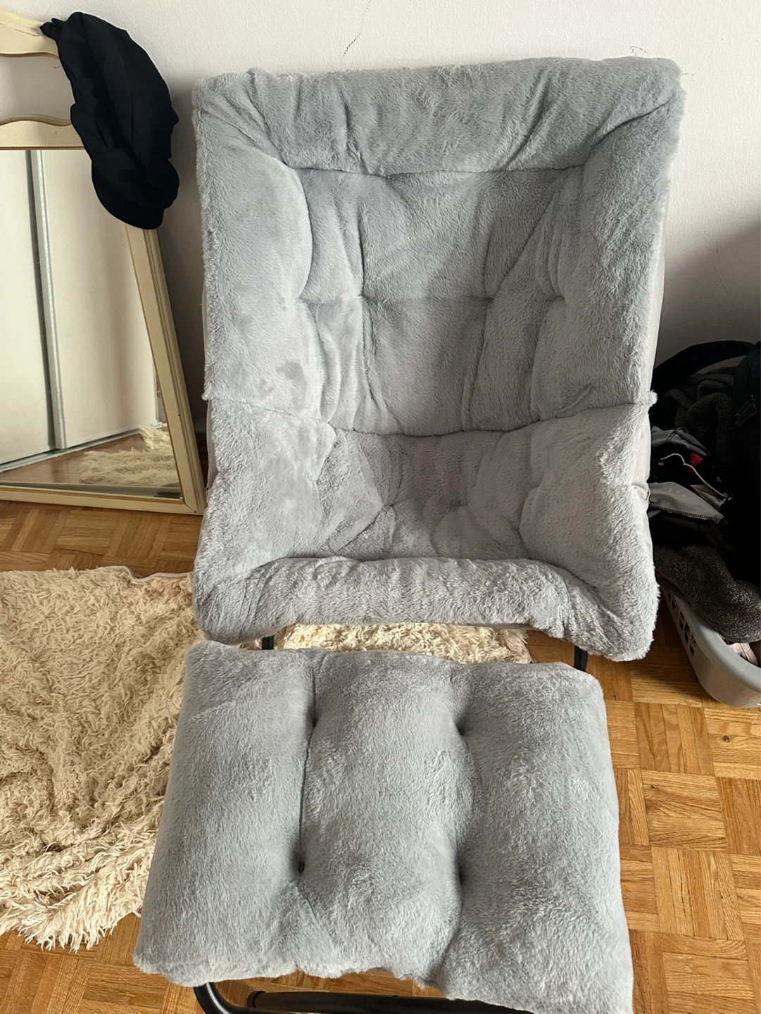 Plush Accent Chair with Ottoman