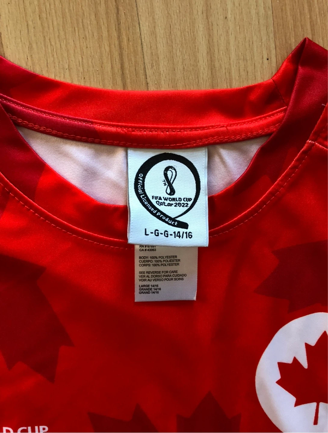 2022 FIFA World Cup Canada Shirt Youth Large (14 -16) - photo 3
