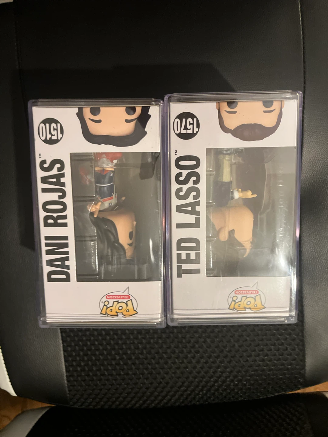 Ted lasso and Dani Rojas funko pop with case