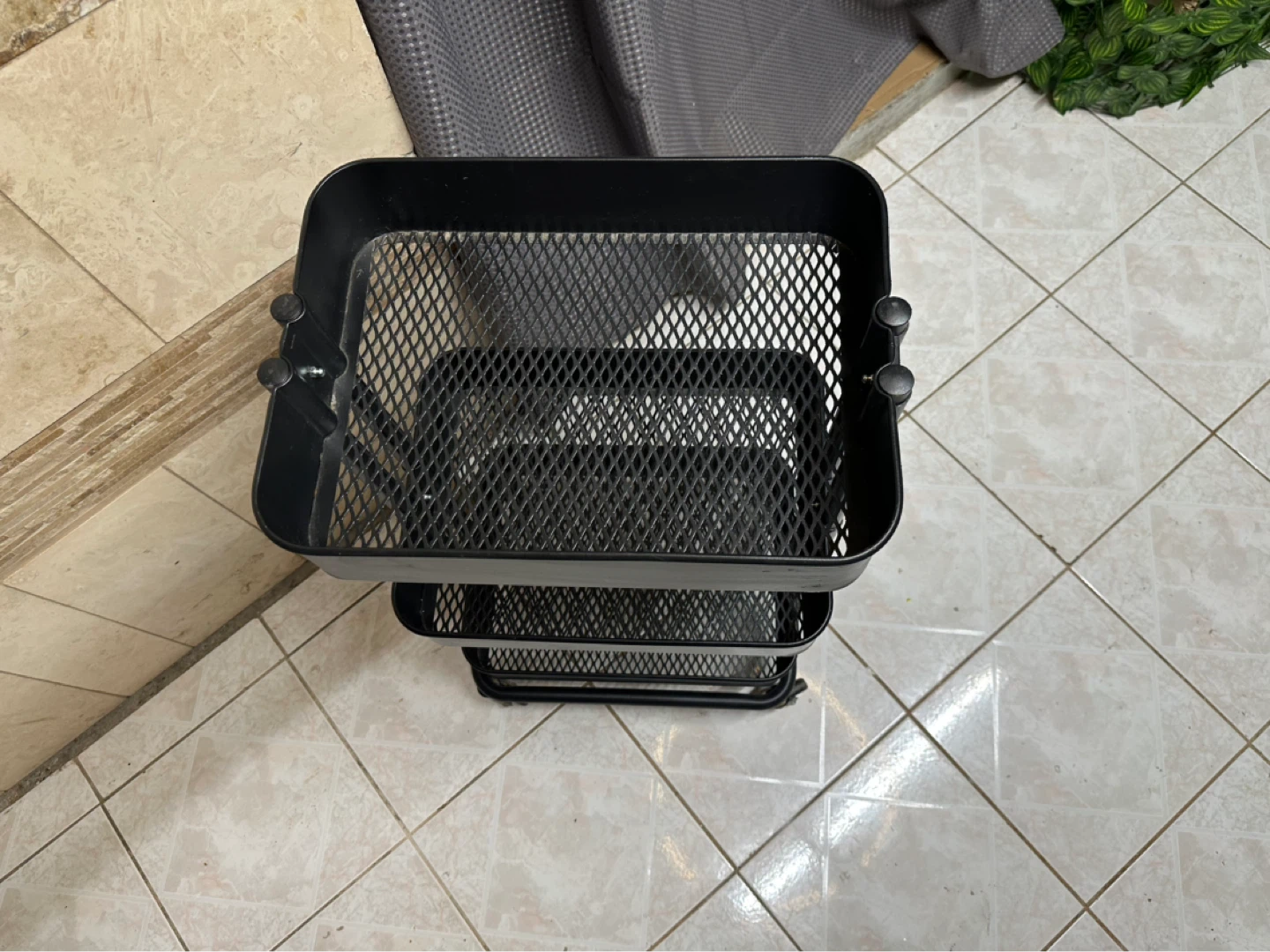 Black 3-Tier Rolling Storage Cart - photo 3
