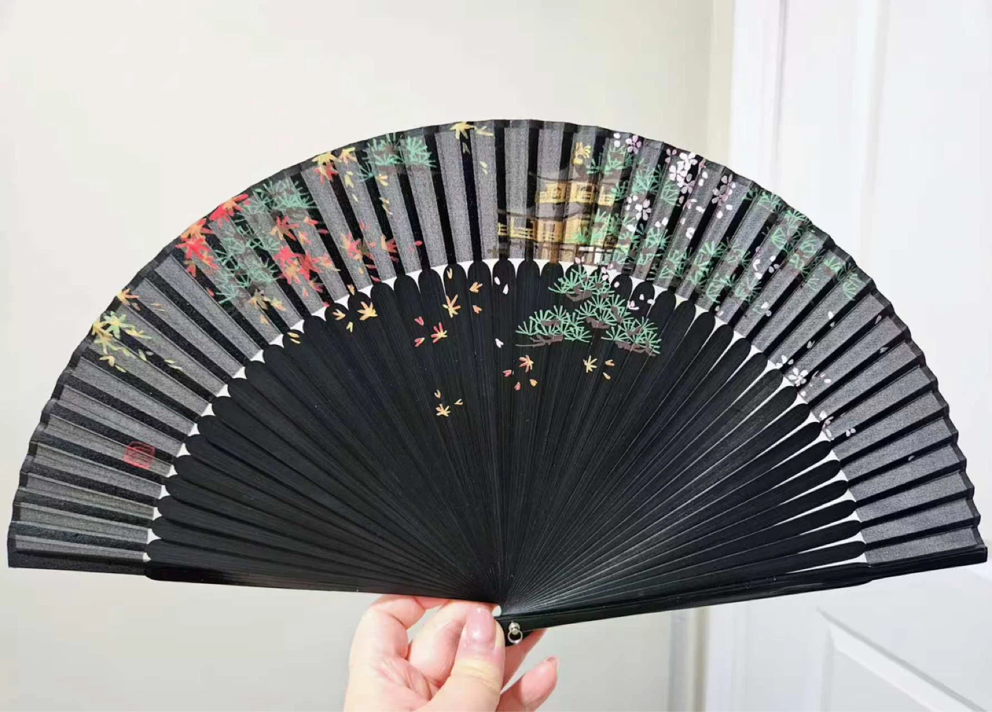 Folding Fan with Japanese Maple - NEED TO SELL EVERYTHING