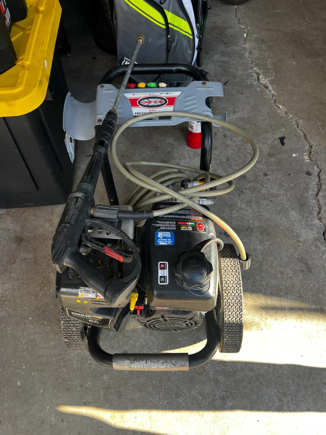 simpson pressure washer 3000 psi 2.4 gpm kohler engine 6.5hp
