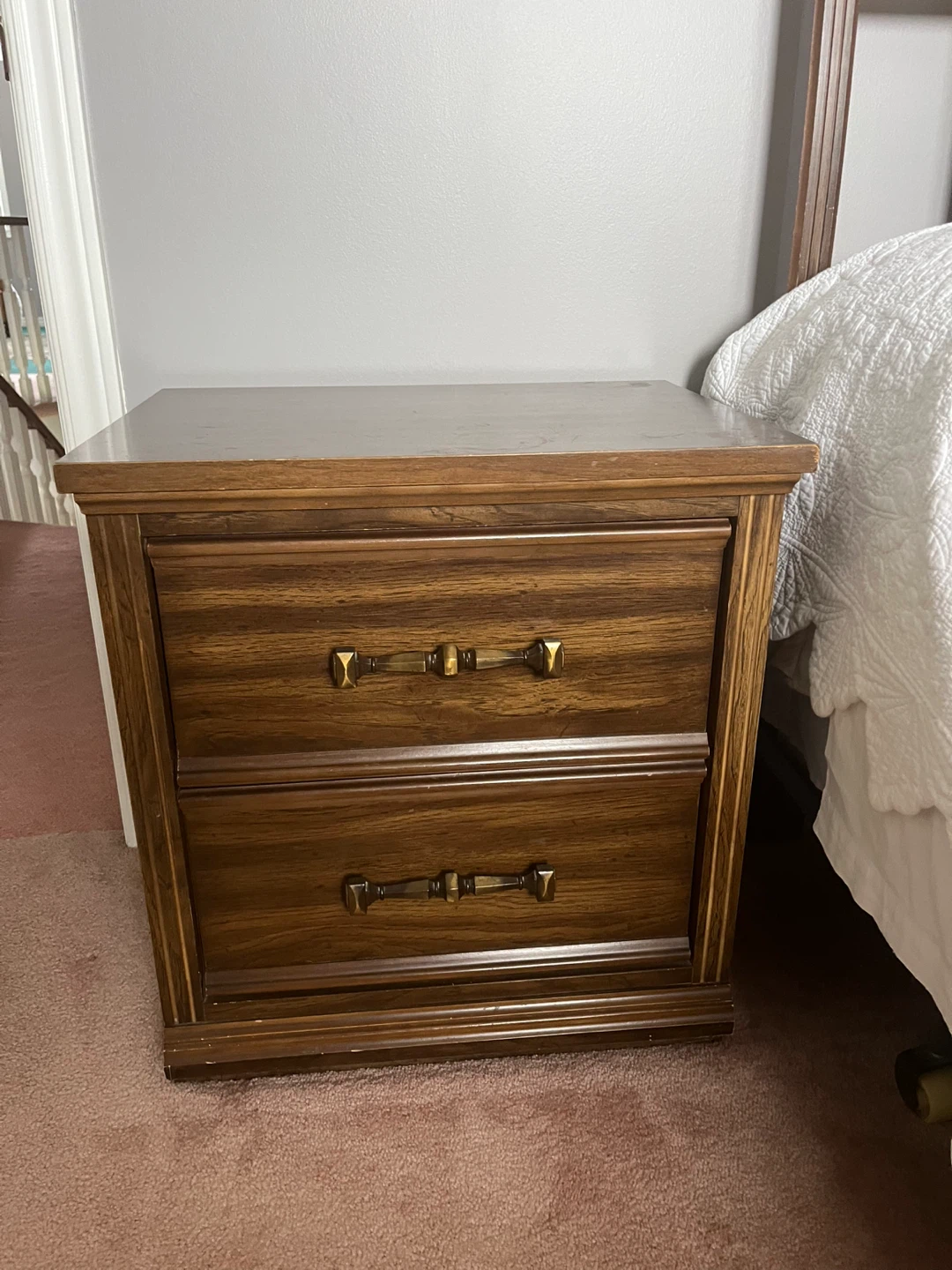 Wooden 2-Drawer Nightstand - photo 2