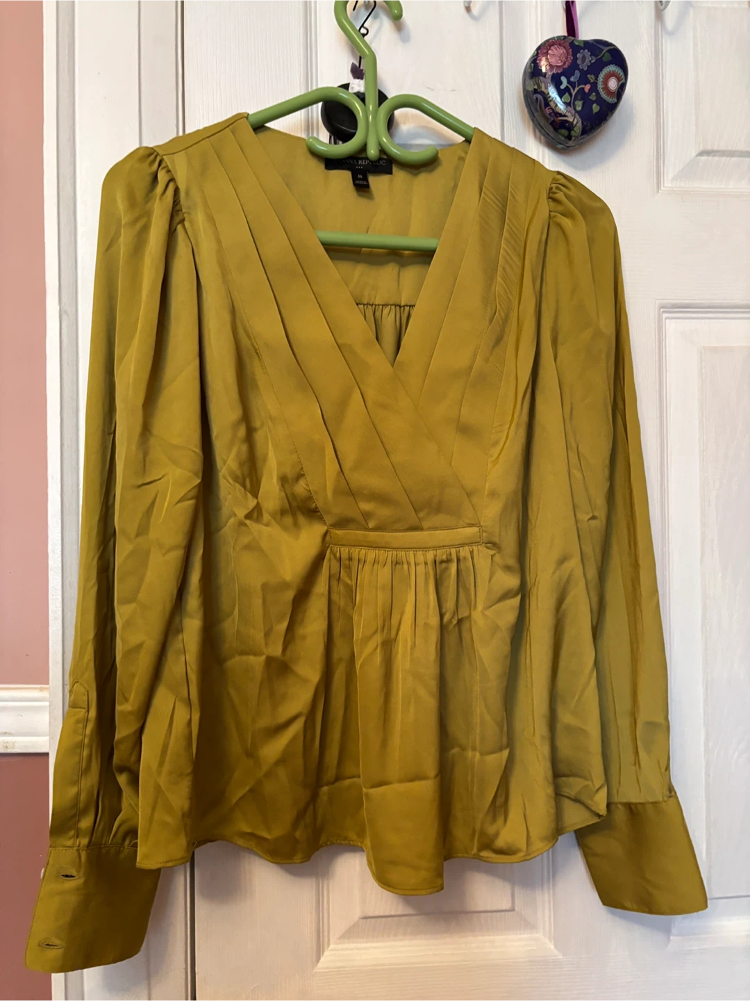 Banana Republic Mustard Yellow V-Neck Blouse