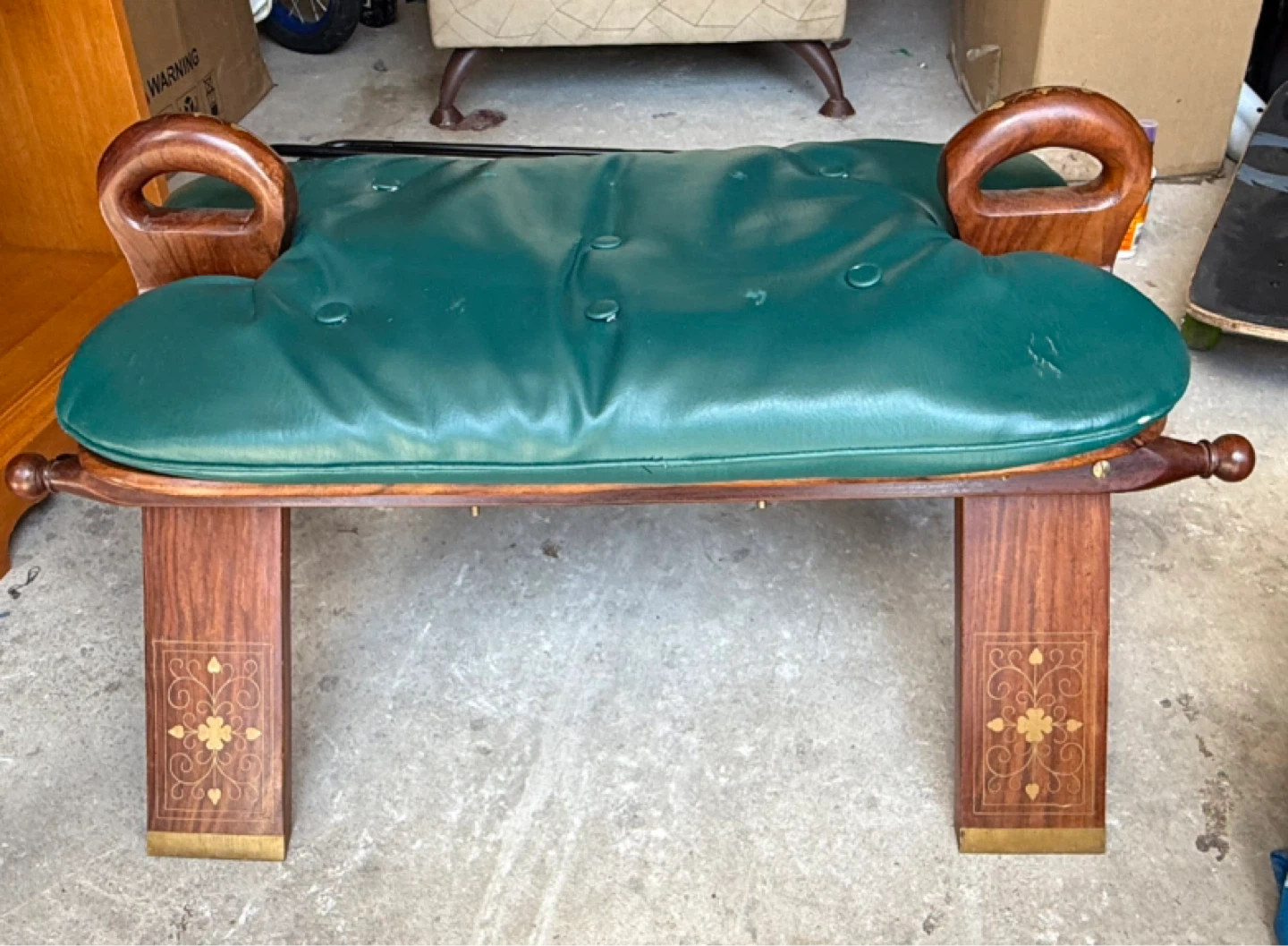 Vanity Stool with Brass Inlay - photo 4