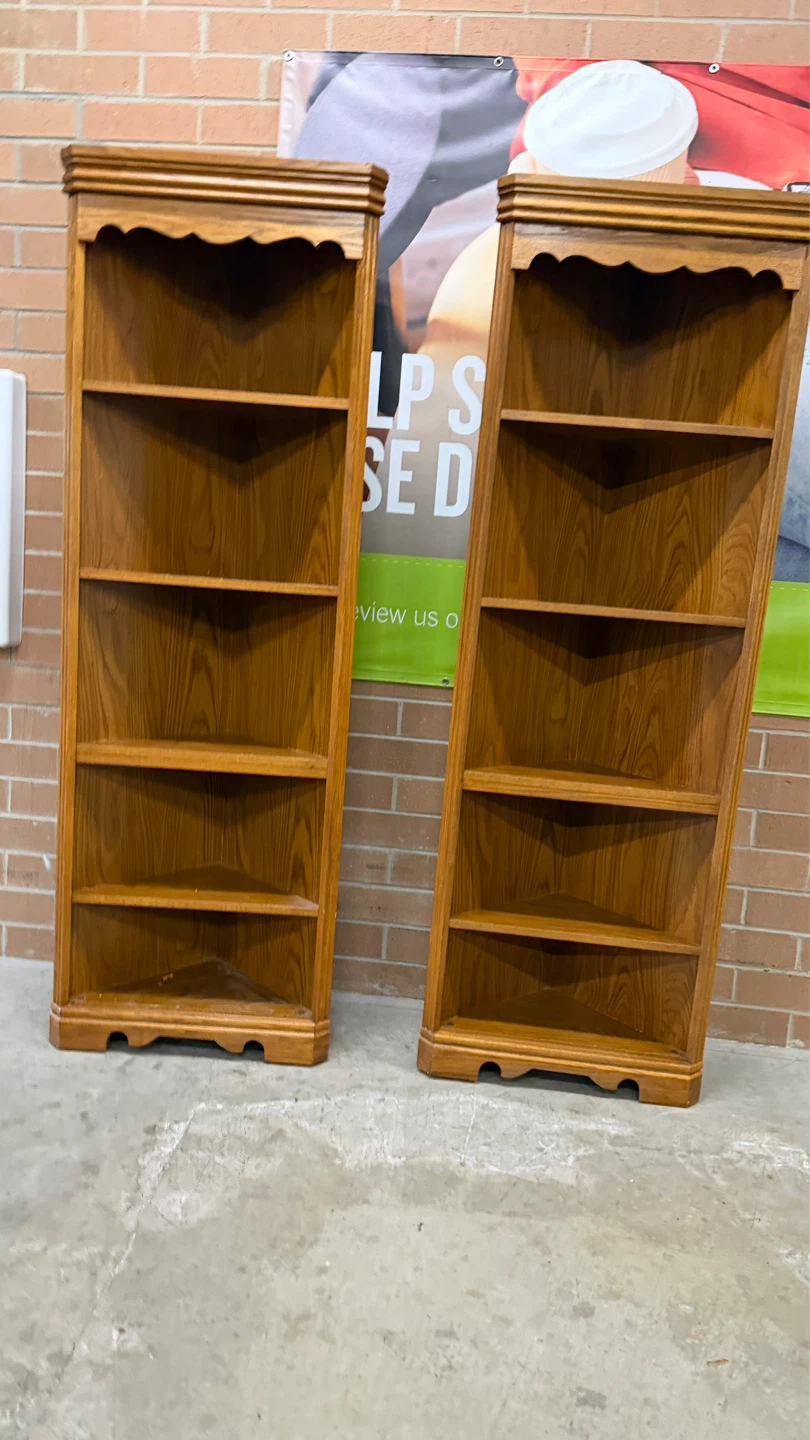 Corner Set of Two Wooden Bookcases - photo 5