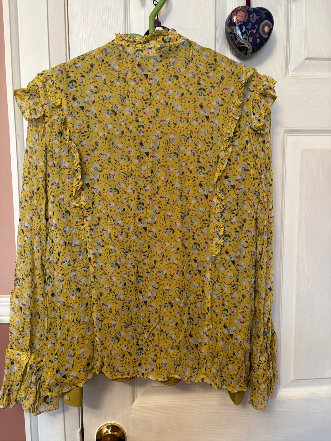 Yellow Floral Ruffle Blouse - photo 3