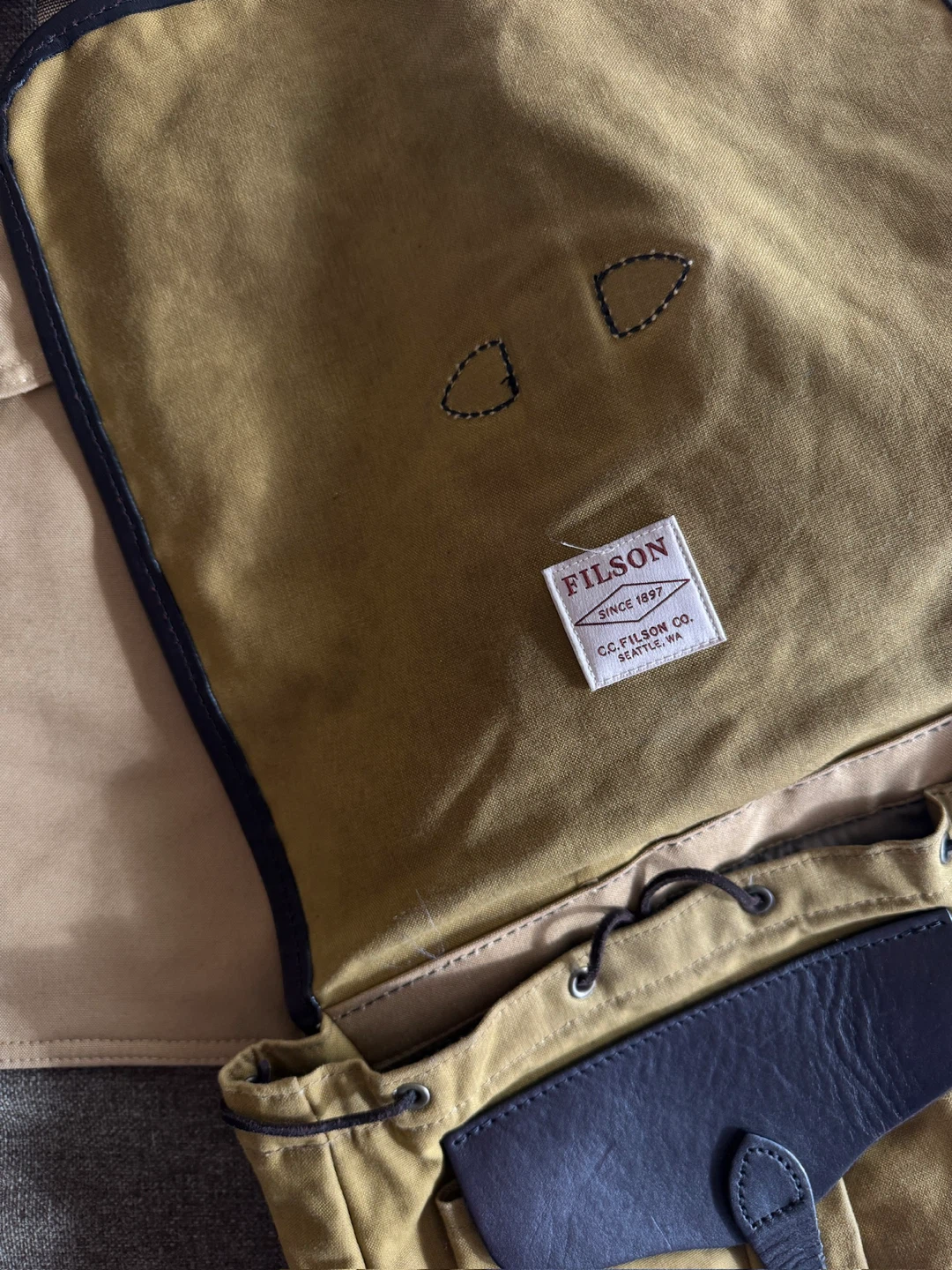 Filson Tan Canvas & Leather Backpack - photo 3