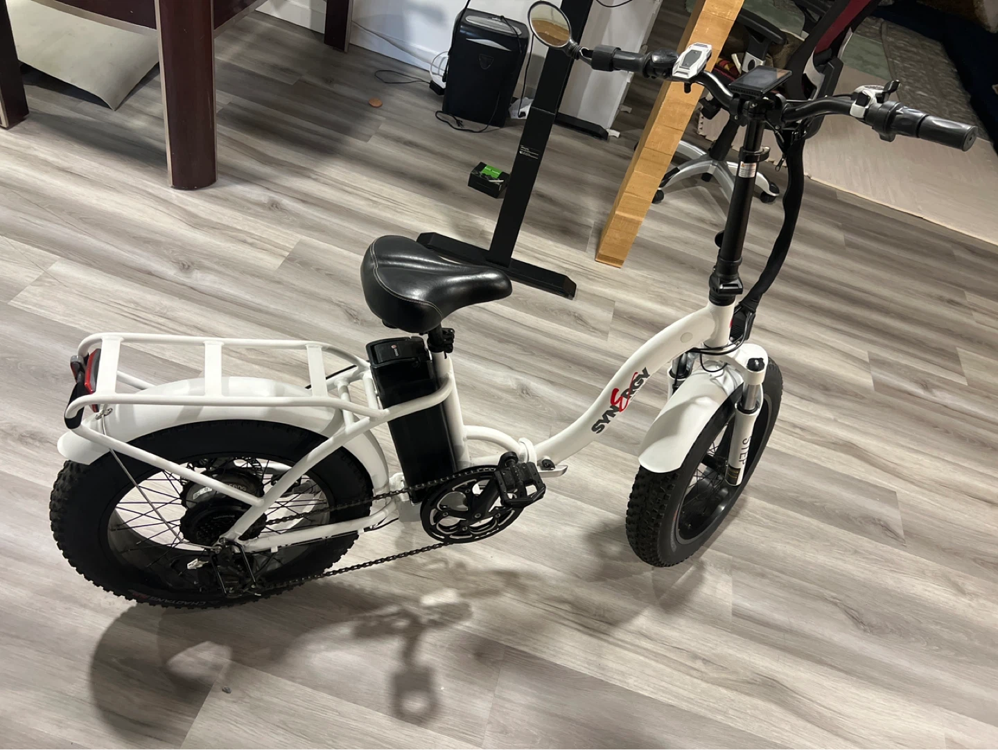 White Synergy Folding Electric Fat Bike