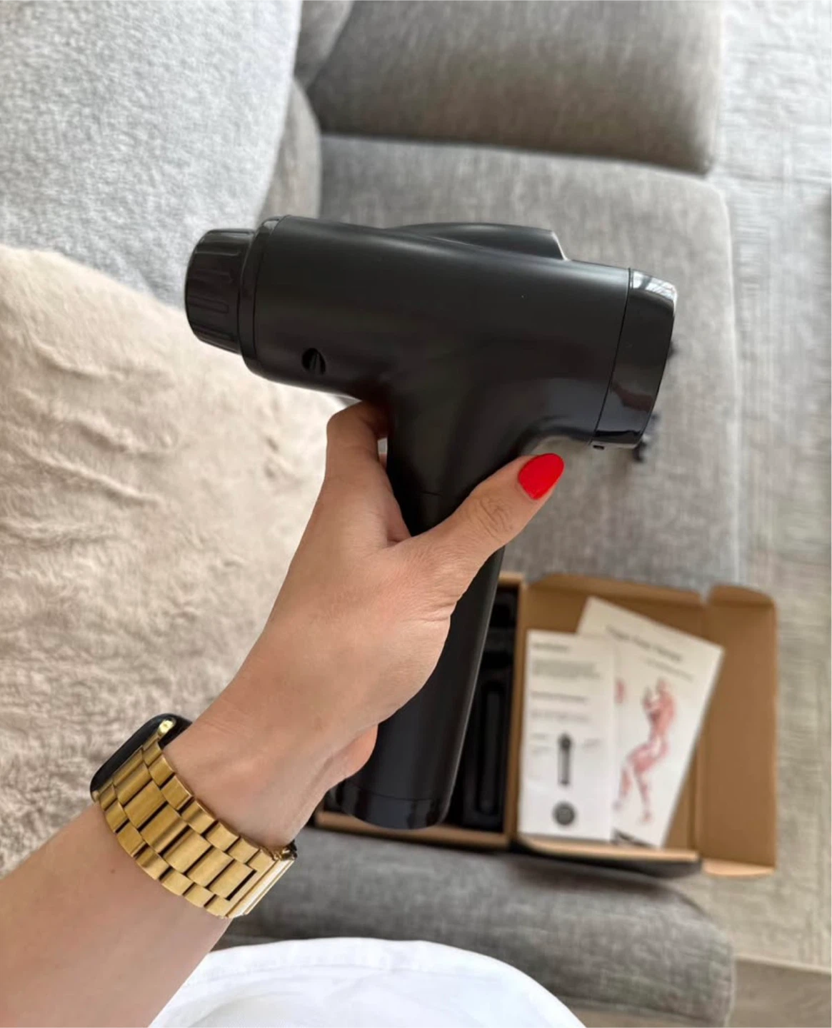 Black Massage Gun with Attachments