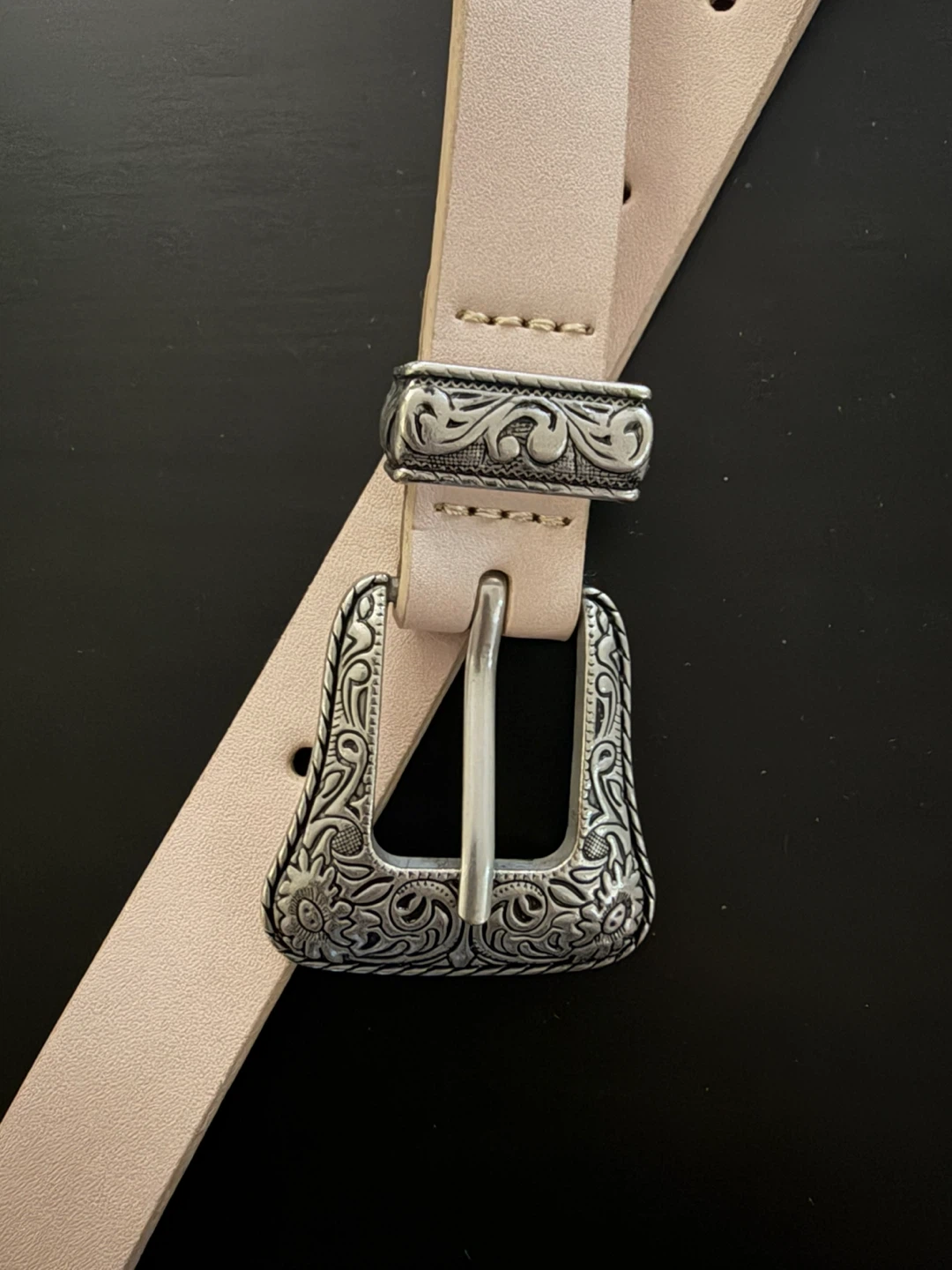 TOPSHOP Light Pink Western Buckle Belt - photo 2