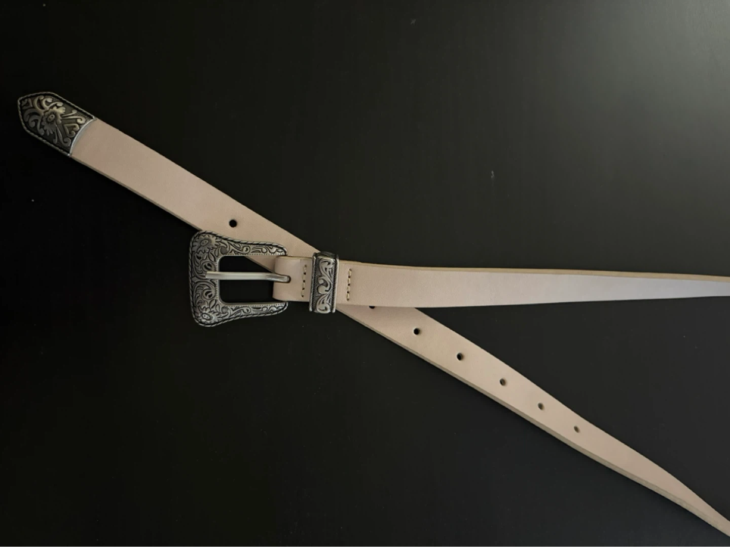 TOPSHOP Light Pink Western Buckle Belt