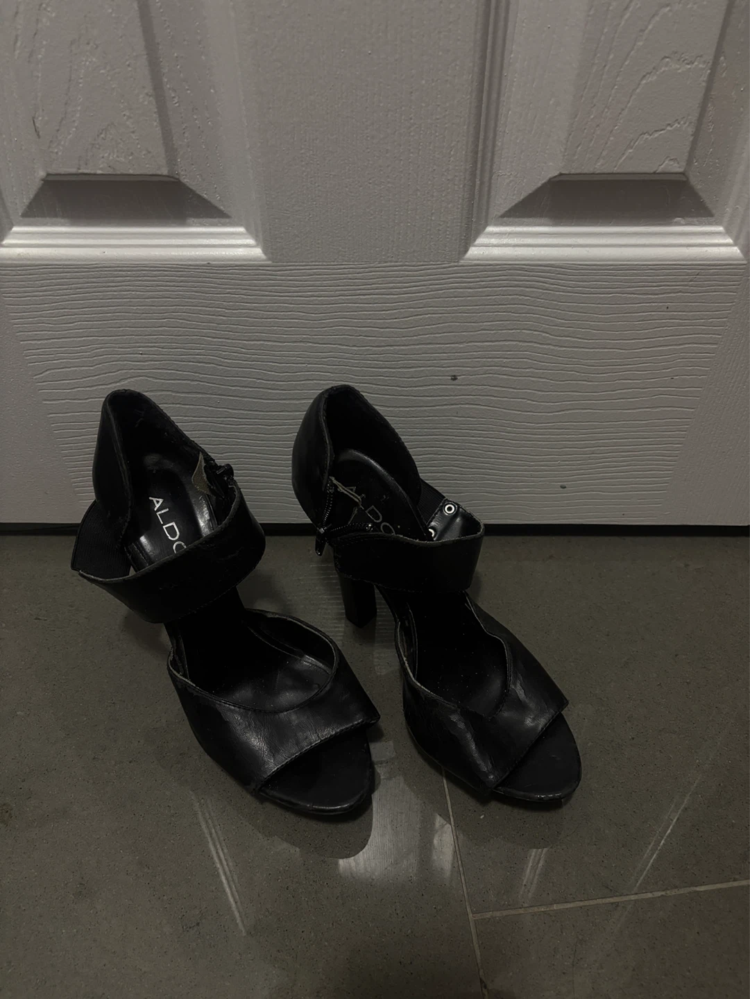 ALDO Black Leather Heels