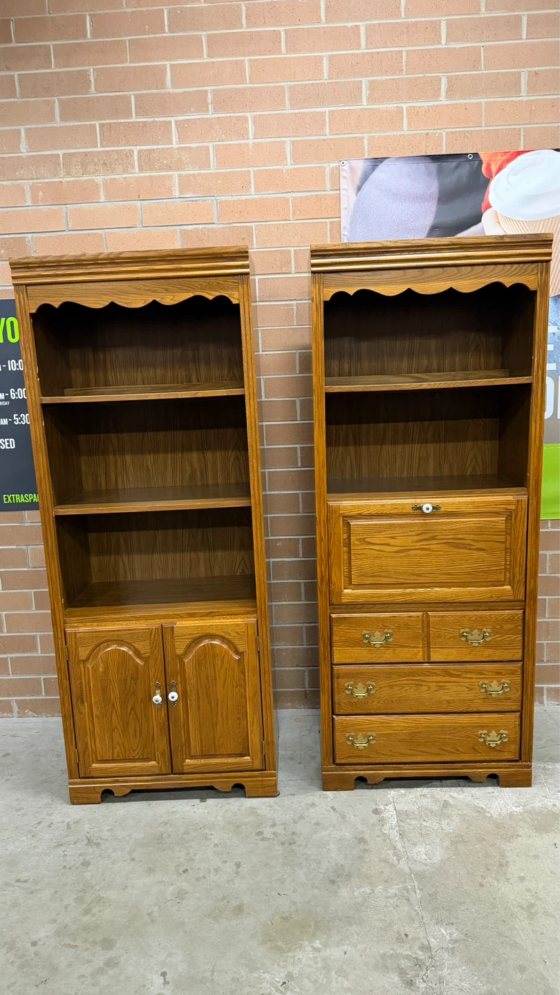 Broyhill set of 2 Bookcases with storage