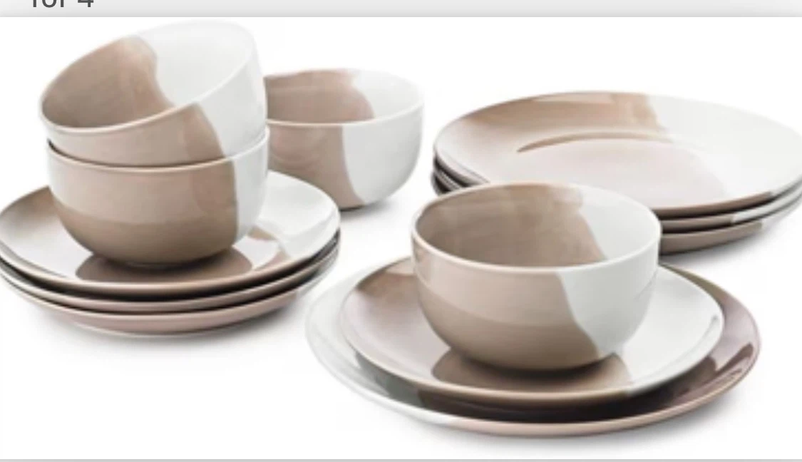 The cellar dinnerware Set taupe or teal