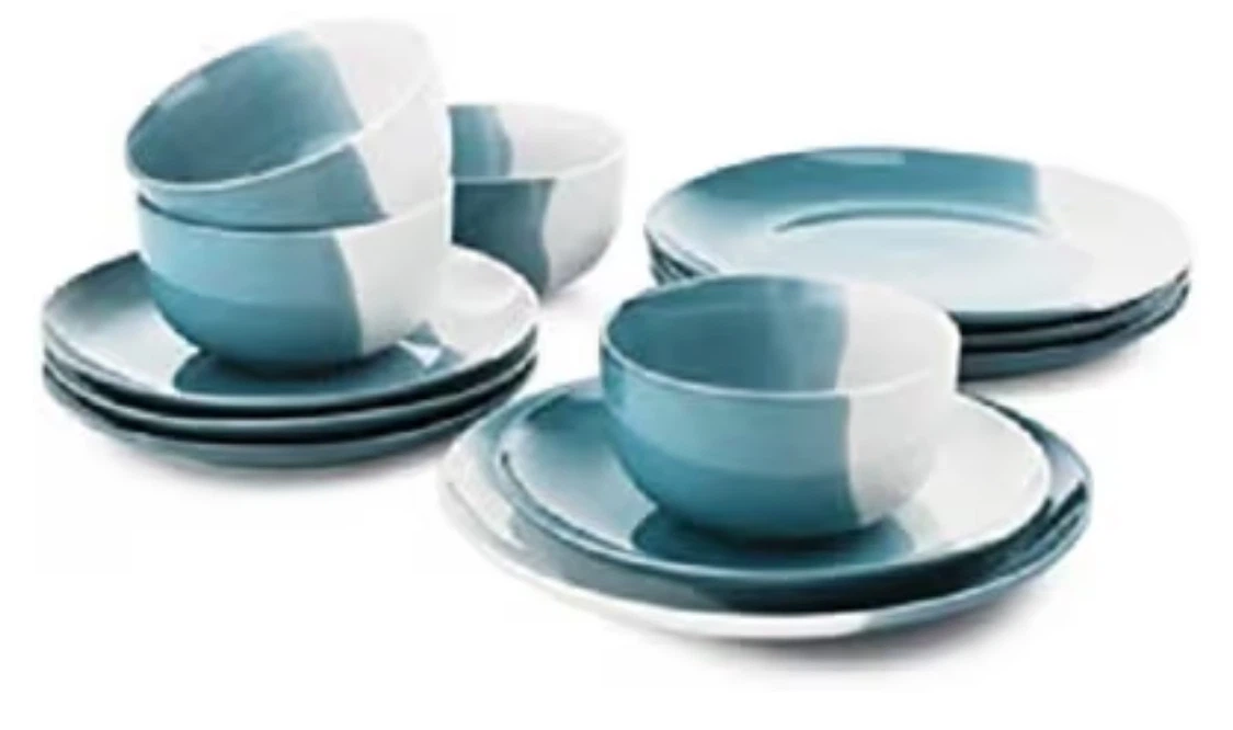 The cellar dinnerware Set taupe or teal - photo 2