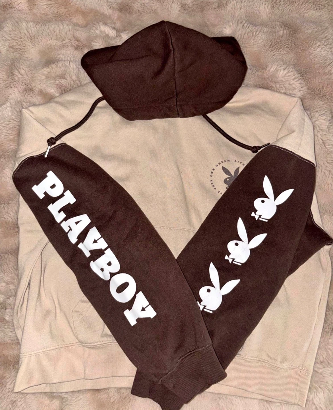 Playboy Hoodie 2 Tone Brown & Cream