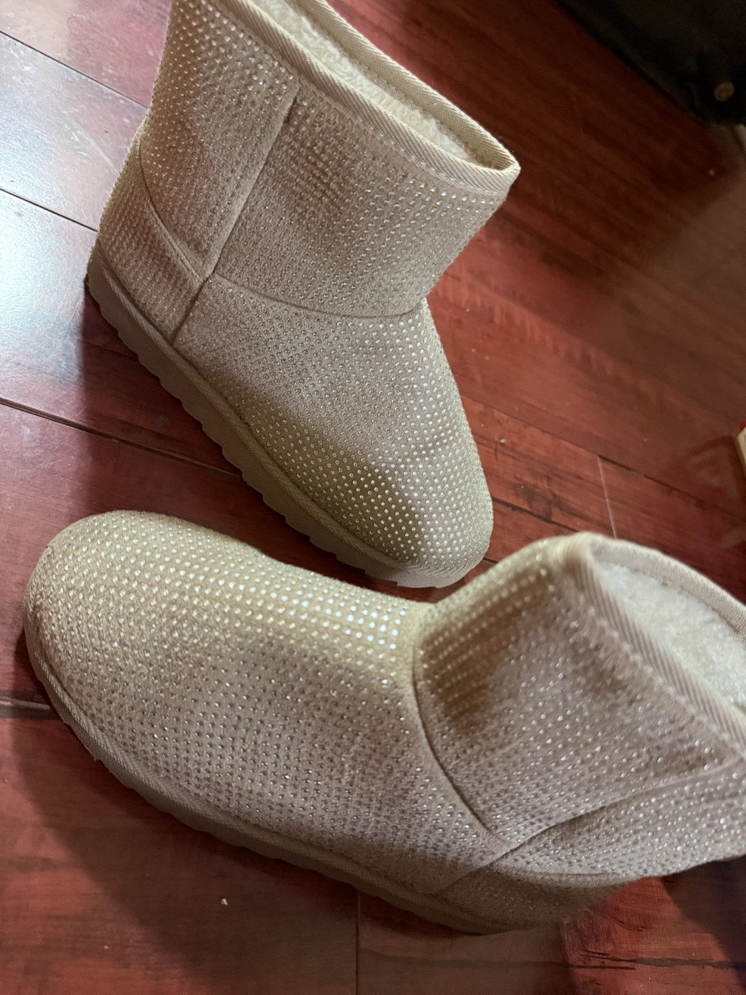 Sparkly Tan Booties Size 7