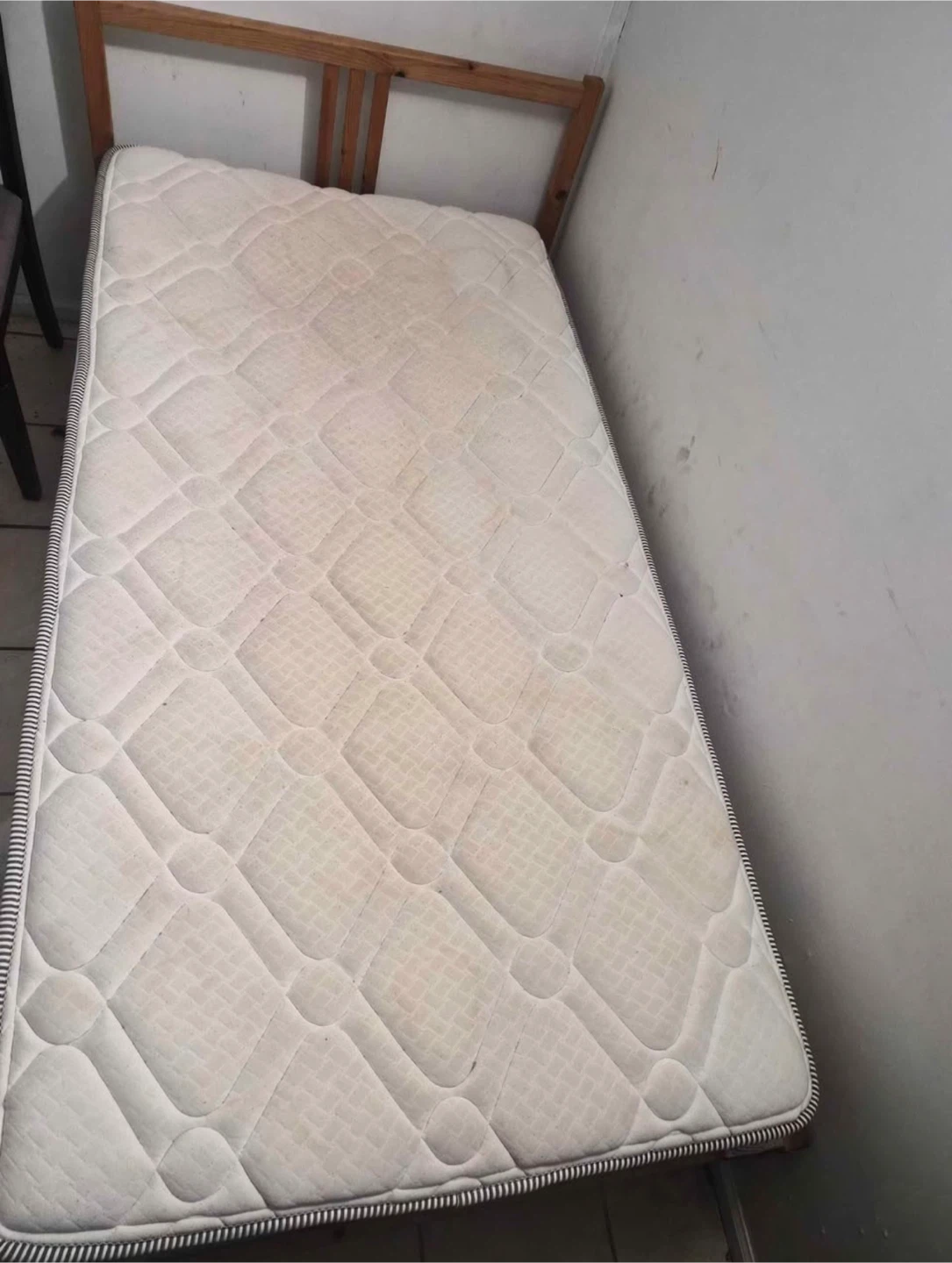 Wooden Bed Frame with Mattress
