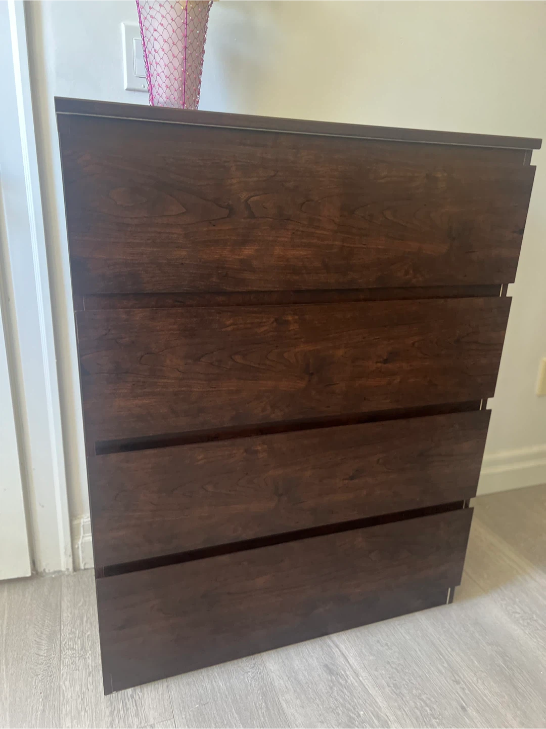 Dark Wood 4-Drawer Dresser