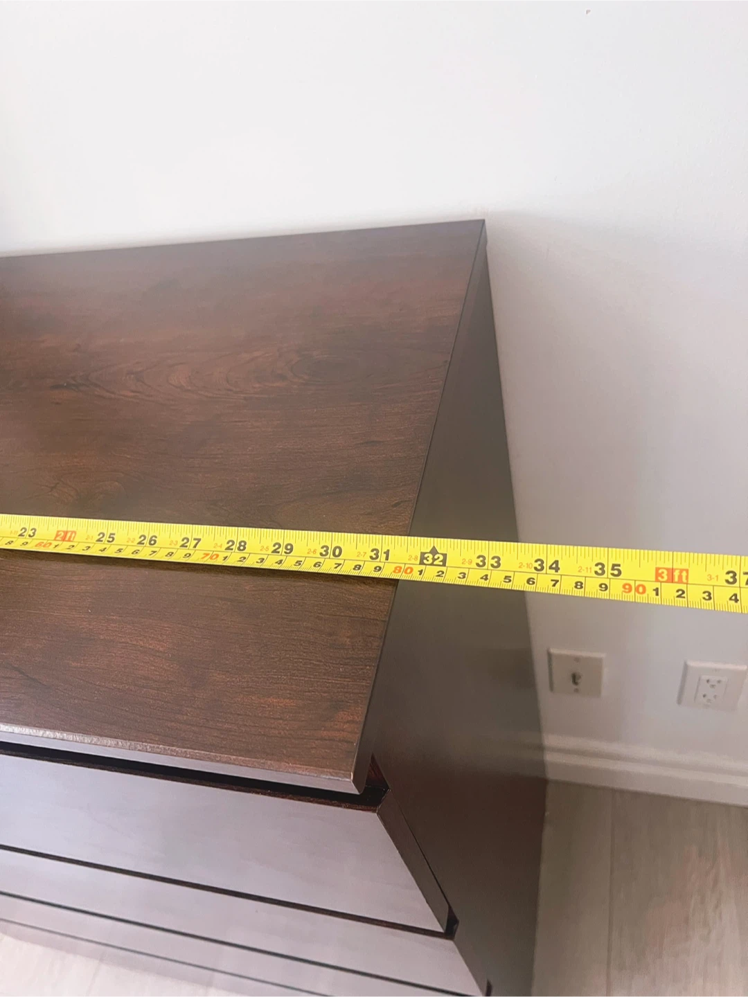 Dark Wood 4-Drawer Dresser - photo 3