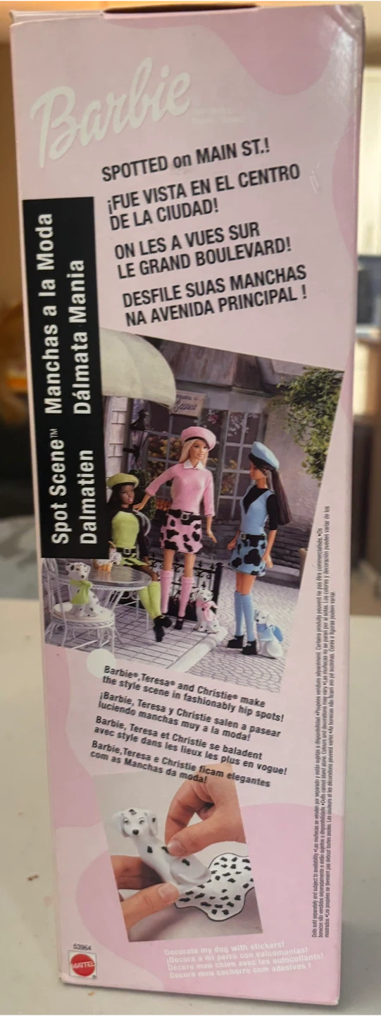 2001 Mattel Pink Spot Scene Dalmatian Barbie - photo 2