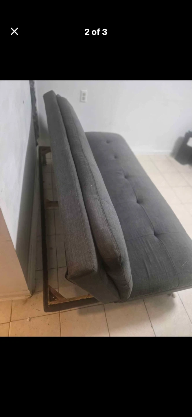 Dark Grey Futon Sofa Bed - photo 2