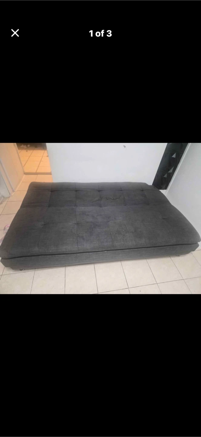 Dark Grey Futon Sofa Bed - photo 3